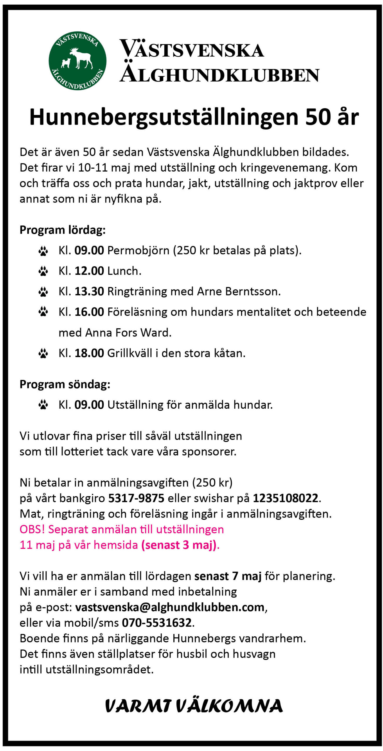 Annons Hunneberg 50 år